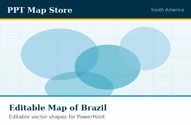 Editable PowerPoint map of Brazil with borders, built from recolourable vector shapes for presentations