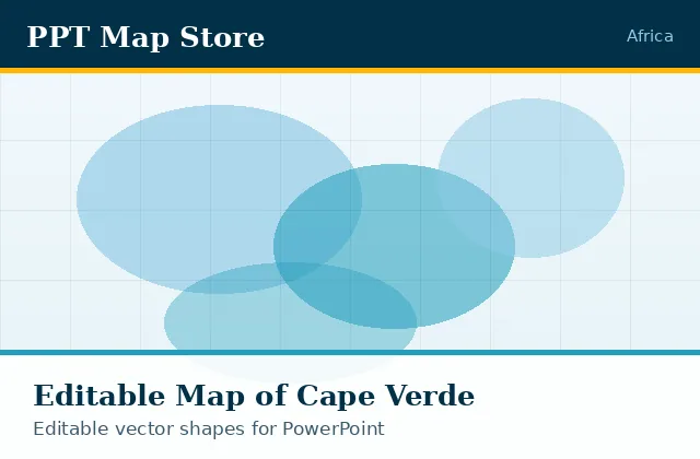 Editable PowerPoint map of Cape Verde with borders, built from recolourable vector shapes for presentations