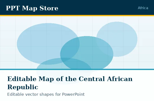 Editable PowerPoint map of Central African Republic with borders, built from recolourable vector shapes for presentations