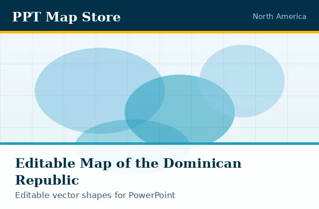 Editable PowerPoint map of Dominican Republic with borders, built from recolourable vector shapes for presentations