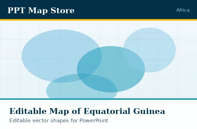 Editable PowerPoint map of Equatorial Guinea with borders, built from recolourable vector shapes for presentations