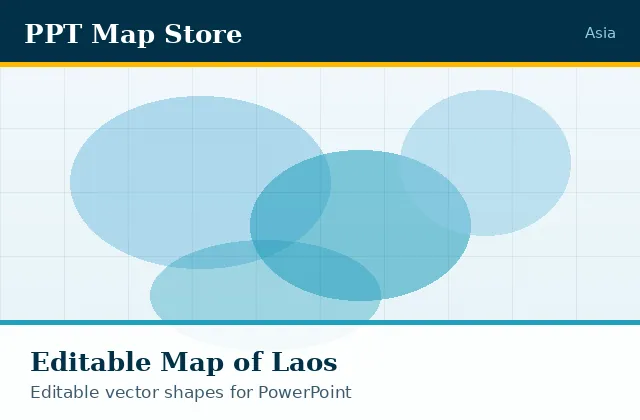 Editable PowerPoint map of Laos with borders, built from recolourable vector shapes for presentations
