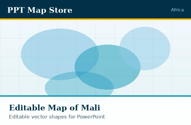 Editable PowerPoint map of Mali with borders, built from recolourable vector shapes for presentations