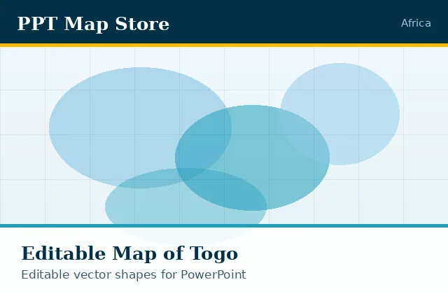Editable PowerPoint map of Togo with borders, built from recolourable vector shapes for presentations
