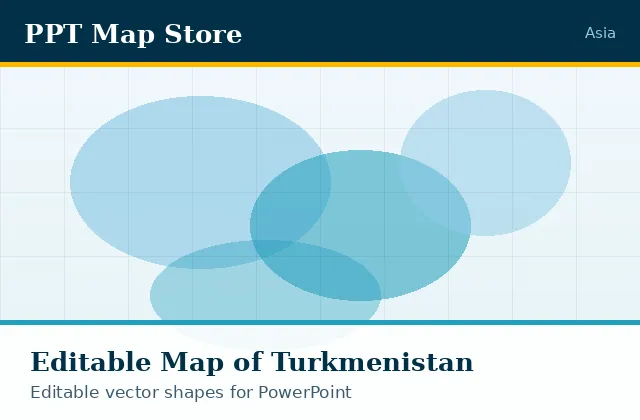Editable PowerPoint map of Turkmenistan with borders, built from recolourable vector shapes for presentations