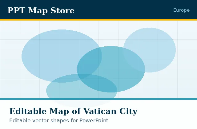 Editable PowerPoint map of Vatican City with borders, built from recolourable vector shapes for presentations